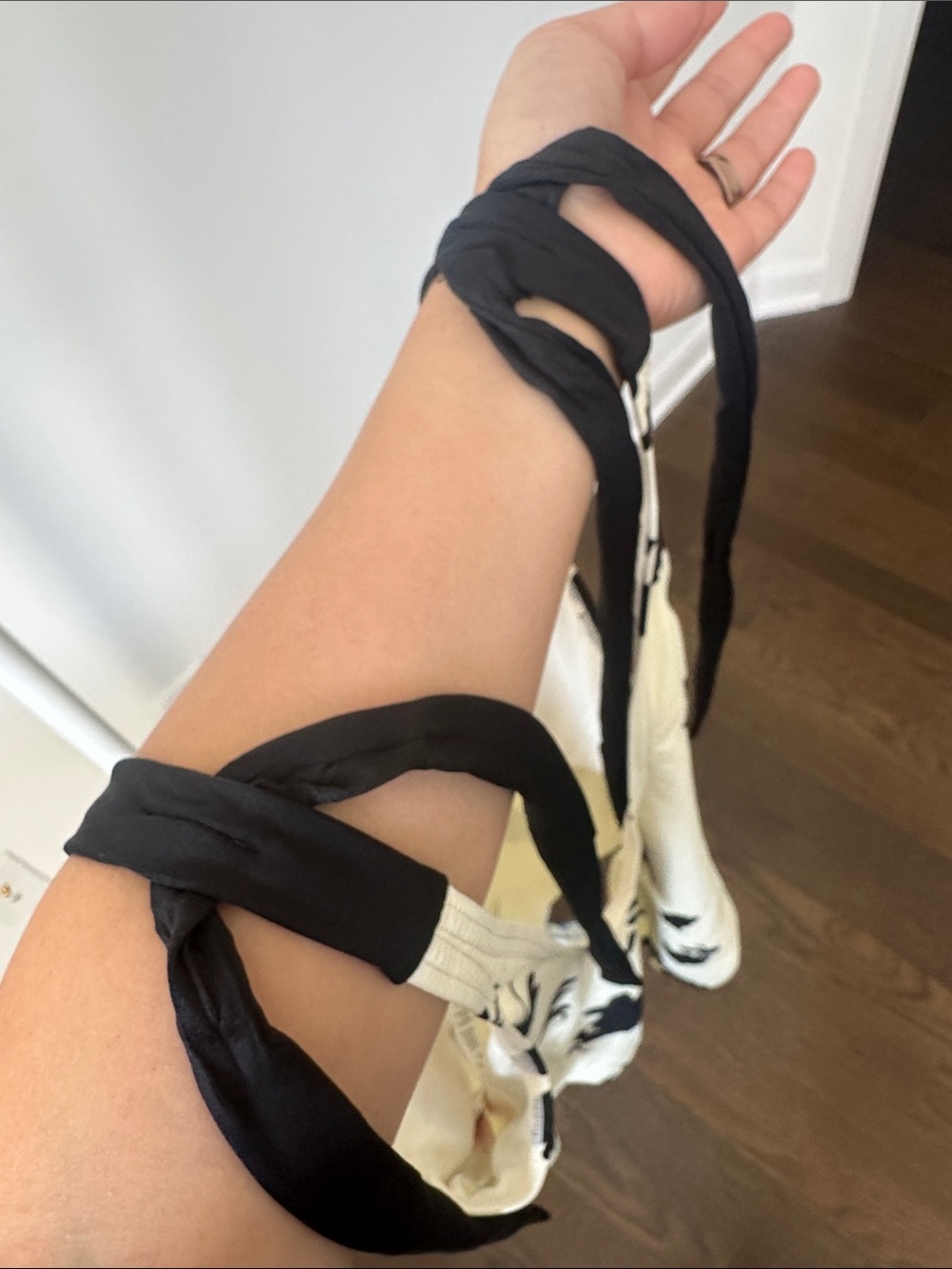 Kate Spade Black & Cream Floral Tie-Shoulder One-Piece Swimsuit - Picture 7 of 7